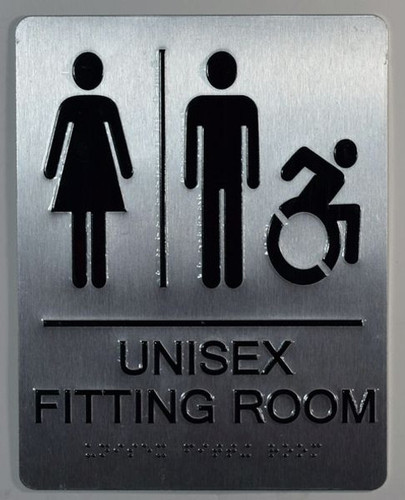 ADA UNISEX ACCESSIBLE FITTING ROOM SIGN ADA UNISEX ACCESSIBLE FITTING ROOM SIGN