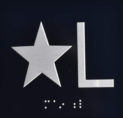 ADA STAR L (STAR LOBBY) ELEVATOR JAMB PLATE SIGN ADA STAR L (STAR LOBBY) ELEVATOR JAMB PLATE SIGN