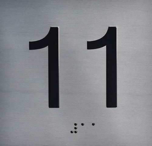 ADA 11TH FLOOR ELEVATOR JAMB PLATE SIGN