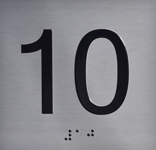 ADA 10TH FLOOR ELEVATOR JAMB PLATE SIGN ADA 10TH FLOOR ELEVATOR JAMB PLATE SIGN