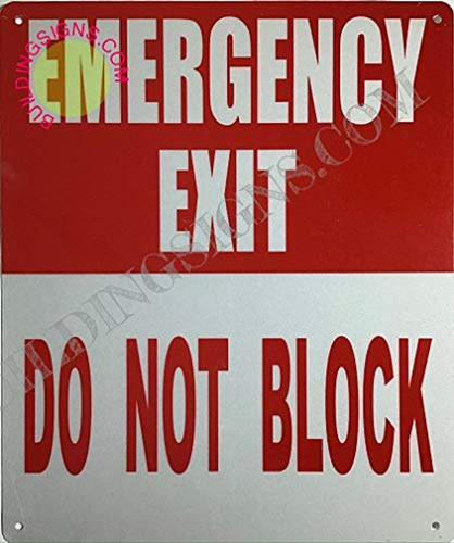 Emergency EXIT DO NOT Block Sign Emergency EXIT DO NOT Block Sign