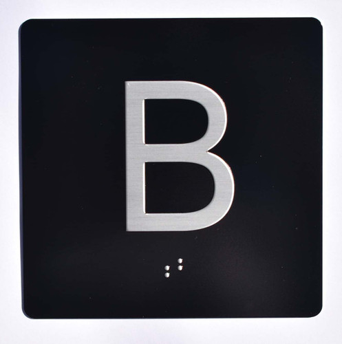 ADA ELEVATOR JAMB PLATE WITH BRAILLE B-BASEMENT SIGN
