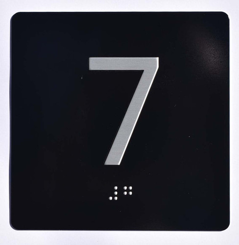 ADA ELEVATOR JAMB PLATE WITH BRAILLE 7TH FLOOR SIGN