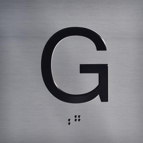 ADA ELEVATOR JAMB PLATE WITH BRAILLE (G- GROUND) SIGN ADA ELEVATOR JAMB PLATE WITH BRAILLE (G- GROUND) SIGN