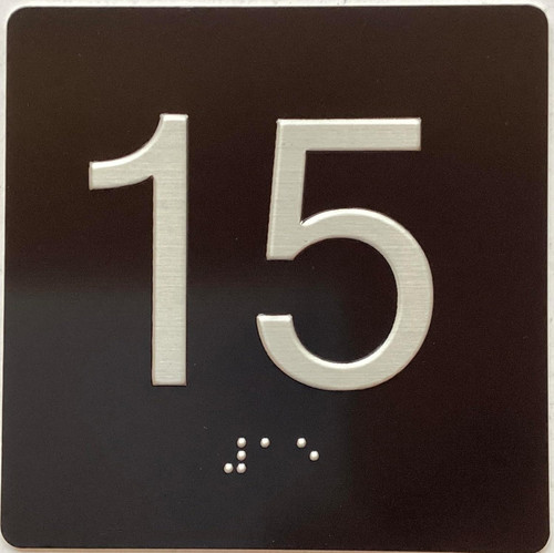 ADA ELEVATOR FLOOR 15 SIGN