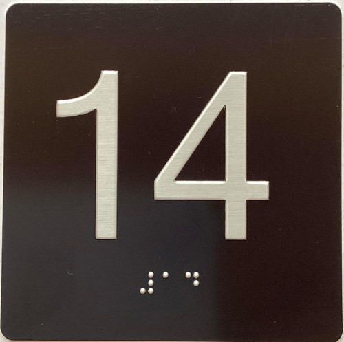 ADA ELEVATOR 14 FLOOR SIGN ADA ELEVATOR 14 FLOOR SIGN