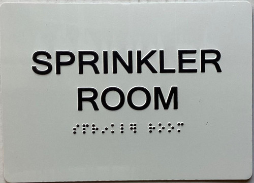 SPRINKLER ROOM with Raised letters/Image & Grade 2 Braille - Includes Red Adhesive pad for Easy Installation SPRINKLER ROOM with Raised letters/Image & Grade 2 Braille - Includes Red Adhesive pad for Easy Installation