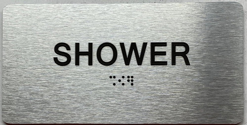 SHOWER with Raised letters/Image & Grade 2 Braille - Includes Red Adhesive pad for Easy Installation SHOWER with Raised letters/Image & Grade 2 Braille - Includes Red Adhesive pad for Easy Installation