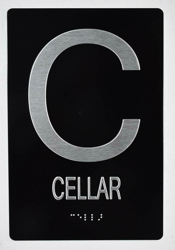 Cellar Floor Number -Braille with Raised Tactile Graphics and Letters - Cellar Floor Number -Braille with Raised Tactile Graphics and Letters -