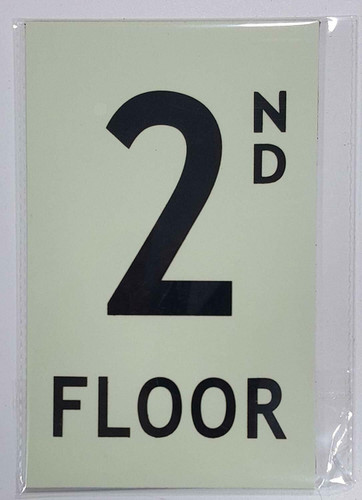 Floor number 2 Sign HEAVY DUTY / GLOW IN THE DARK "FLOOR NUMBER" SIGN HEAVY DUTY