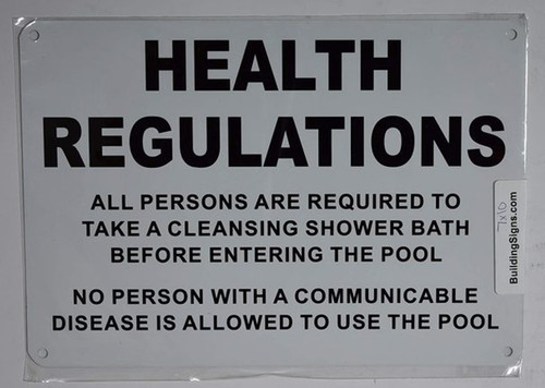 Health REGULATIONS Require Cleansing Shower Bath Before Pool