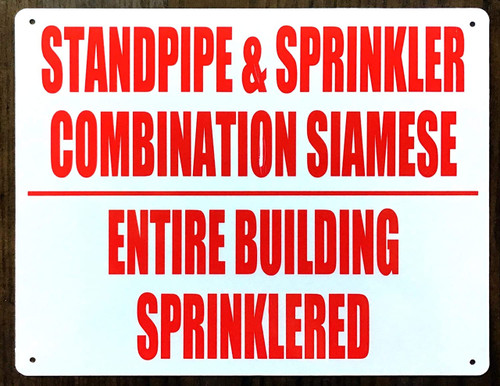 Standpipe and Sprinkler Combination Siamese Sign Standpipe and Sprinkler Combination Siamese Sign