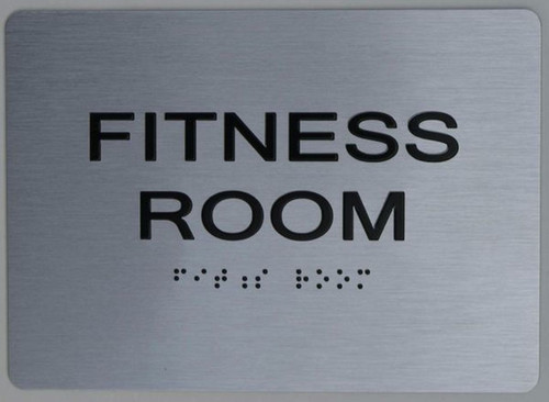 Fitness Room Braille with Raised Tactile Graphics and Letters-