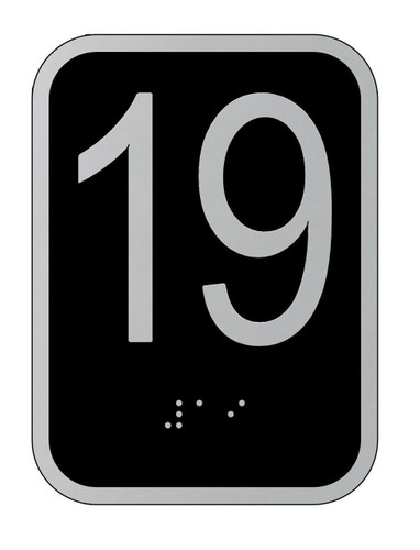 Elevator floor number 19- Elevator Jamb Plate Star 19 Sign Elevator floor number 19- Elevator Jamb Plate Star 19 Sign