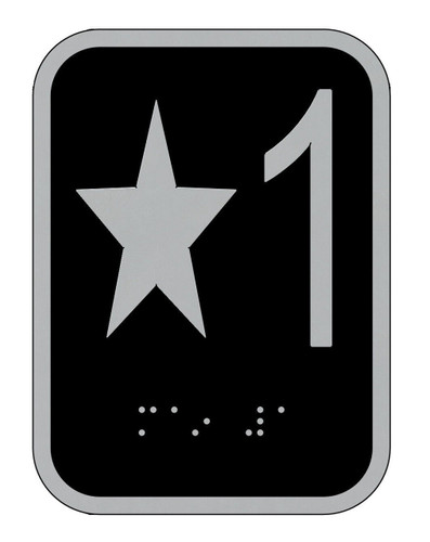 Elevator floor number Star 1- Elevator Jamb Plate Star 1 Elevator floor number Star 1- Elevator Jamb Plate Star 1