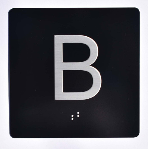 Elevator JAMB Plate with Braille - Elevator Floor Number Brush BLACK Elevator JAMB Plate with Braille - Elevator Floor Number Brush BLACK