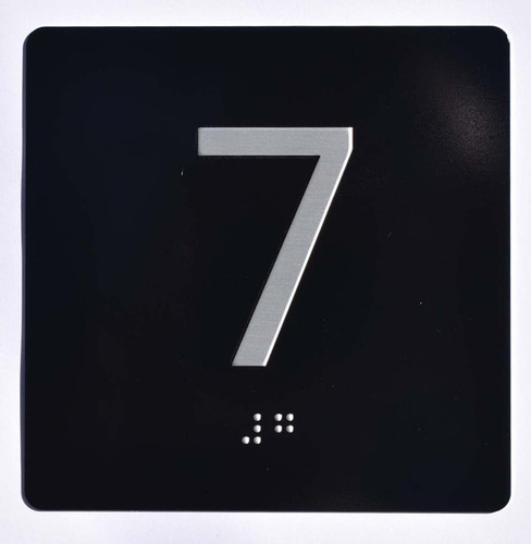Elevator JAMB Plate with Braille - Elevator Floor Number Brush BLACK Elevator JAMB Plate with Braille - Elevator Floor Number Brush BLACK