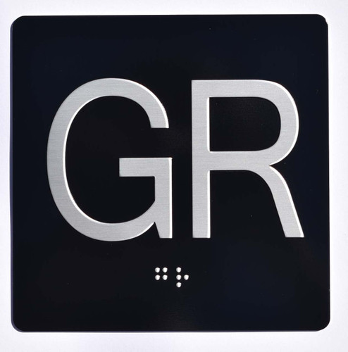 Elevator JAMB Plate with Braille - Elevator Floor Number Brush BLACK Elevator JAMB Plate with Braille - Elevator Floor Number Brush BLACK