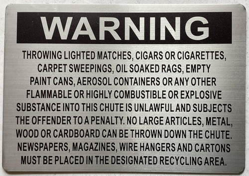 CHUTE SAFTEY /CHUTE WARNING CHUTE SAFTEY /CHUTE WARNING