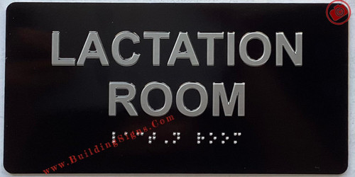LACTATION ROOM  Raised letters & Grade 2 Braille - Includes Red Adhesive pad for Easy Installation