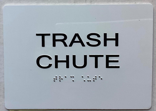 TRASH CHUTE with Raised letters/Image & Grade 2 Braille - Includes Red Adhesive pad for Easy Installation TRASH CHUTE with Raised letters/Image & Grade 2 Braille - Includes Red Adhesive pad for Easy Installation