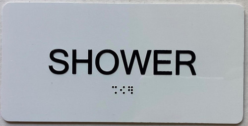 Shower with Raised letters/Image & Grade 2 Braille - Includes Red Adhesive pad for Easy Installation Shower with Raised letters/Image & Grade 2 Braille - Includes Red Adhesive pad for Easy Installation