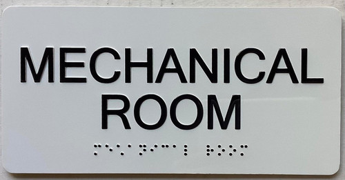 Mechanical Room with Raised letters/Image & Grade 2 Braille - Includes Red Adhesive pad for Easy Installation Mechanical Room with Raised letters/Image & Grade 2 Braille - Includes Red Adhesive pad for Easy Installation