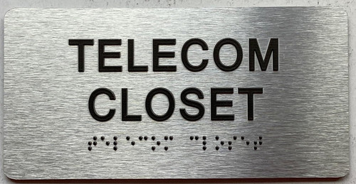 TELECOM CLOSET with Raised letters/Image & Grade 2 Braille - Includes Red Adhesive pad for Easy Installation TELECOM CLOSET with Raised letters/Image & Grade 2 Braille - Includes Red Adhesive pad for Easy Installation