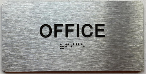 OFFICE with Raised letters/Image & Grade 2 Braille - Includes Red Adhesive pad for Easy Installation OFFICE with Raised letters/Image & Grade 2 Braille - Includes Red Adhesive pad for Easy Installation