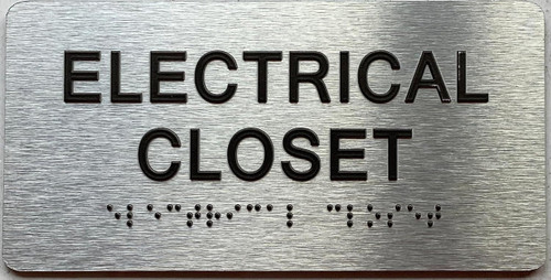 ELECTRICAL CLOSET with Raised letters/Image & Grade 2 Braille - Includes Red Adhesive pad for Easy Installation ELECTRICAL CLOSET with Raised letters/Image & Grade 2 Braille - Includes Red Adhesive pad for Easy Installation