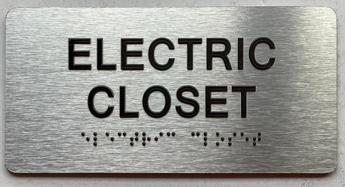 ELECTRIC CLOSET with Raised letters/Image & Grade 2 Braille - Includes Red Adhesive pad for Easy Installation ELECTRIC CLOSET with Raised letters/Image & Grade 2 Braille - Includes Red Adhesive pad for Easy Installation