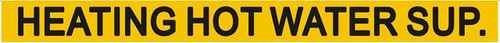 Pipe Marking- Heating HOT Water Supply  (Sticker Yellow)