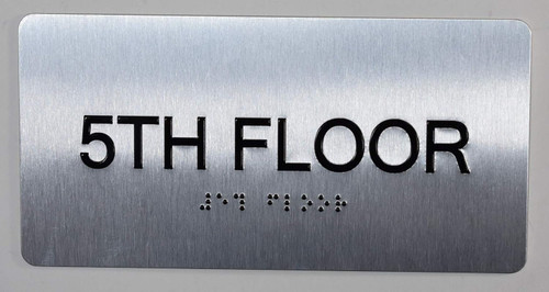 5th Floor Sign-Tactile Signs - Floor Number Tactile Touch Braille Sign-Tactile Signs