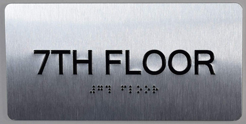 7th Floor Sign-Tactile Signs - Floor Number Tactile Touch Braille Sign-Tactile Signs
