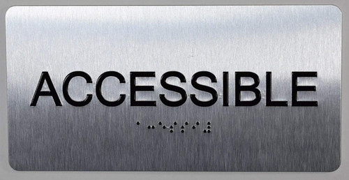 ACCESSIBLE Sign-Tactile Signs  Silver-Tactile Touch Braille Sign-Tactile Signs