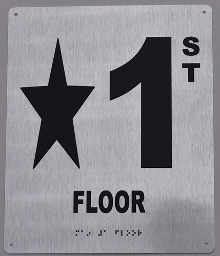 Floor Number Star 1 Sign-Tactile Signs - Floor Number Sign-Tactile Signs - Tactile Touch Braille Sign-Tactile Signs Floor Number Star 1 Sign-Tactile Signs - Floor Number Sign-Tactile Signs - Tactile Touch Braille Sign-Tactile Signs