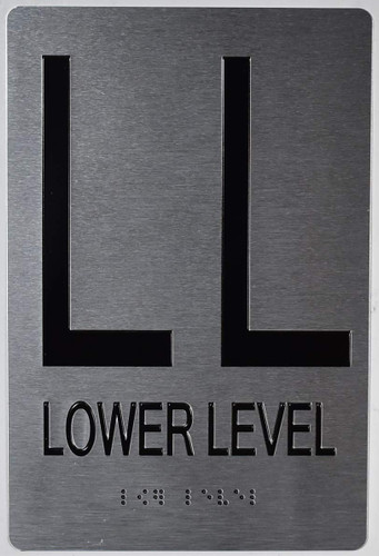Lower Level Floor Number Sign-Tactile Signs -Tactile Touch Braille Sign-Tactile Signs Lower Level Floor Number Sign-Tactile Signs -Tactile Touch Braille Sign-Tactile Signs