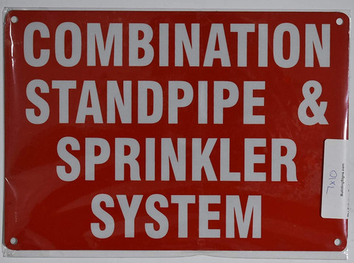 Combination Standpipe and Sprinkler Sign