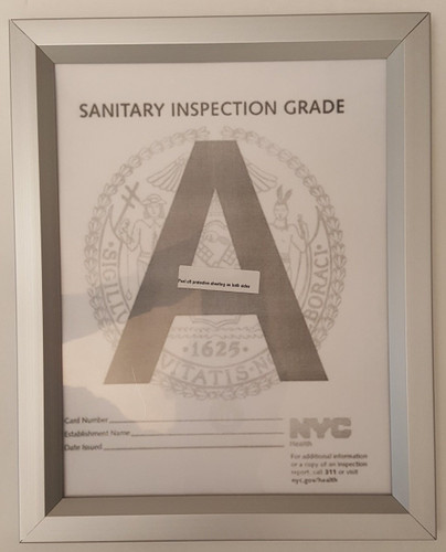 NYC Sanitary Inspection Grade Frame NYC Sanitary Inspection Grade Frame