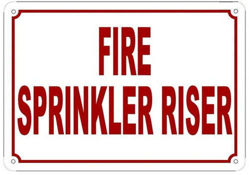 FIRE Sprinkler Riser Sign FIRE Sprinkler Riser Sign