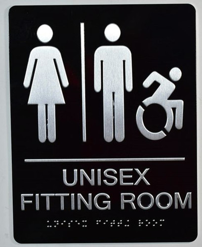 Unisex accessible Fitting Room Sign-Tactile Signs  with Tactile Text and Braille Sign-Tactile Signs