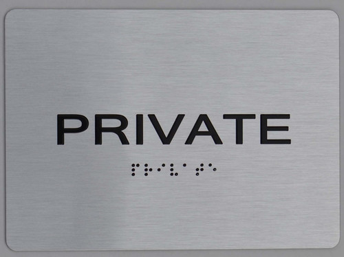 PrivateBraille Sign with Raised Tactile Graphics and Letters sign