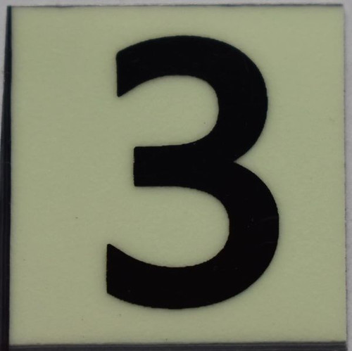 PHOTOLUMINESCENT DOOR NUMBER 3 SIGN
