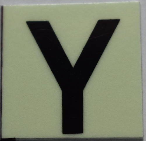 PHOTOLUMINESCENT DOOR NUMBER Y SIGN
