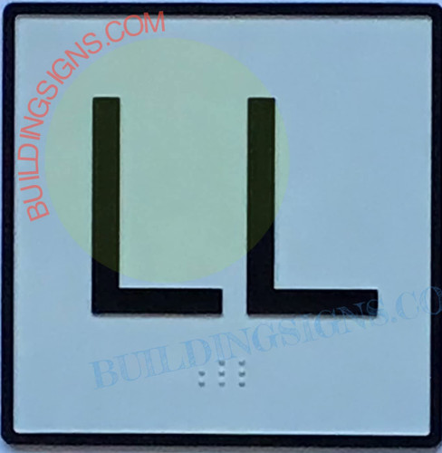 Elevator Floor Number LL Sign- Elevator JAMB Plate Floor Lower Level Sign Elevator Floor Number LL Sign- Elevator JAMB Plate Floor Lower Level Sign