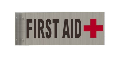 First AID Sign -Two-Sided/Double Sided Projecting, Corridor and Hallway Sign First AID Sign -Two-Sided/Double Sided Projecting, Corridor and Hallway Sign