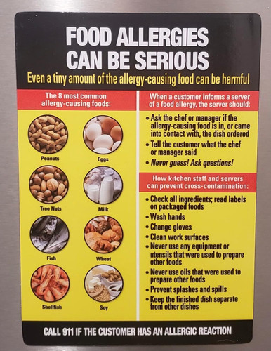 Restaurant Food Allergies SignRestaurant food allergies poster