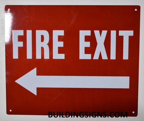FIRE EXIT Arrow Left Sign