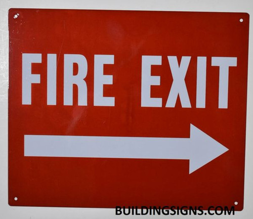 FIRE EXIT Arrow Right Sign
