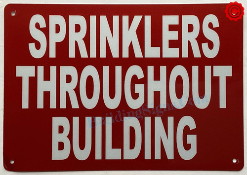 Sprinkler Throughout Building Sign Sprinkler Throughout Building Sign